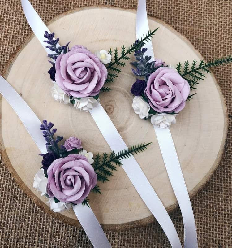 Lilac and Lavender Wedding Prom Wrist Corsage