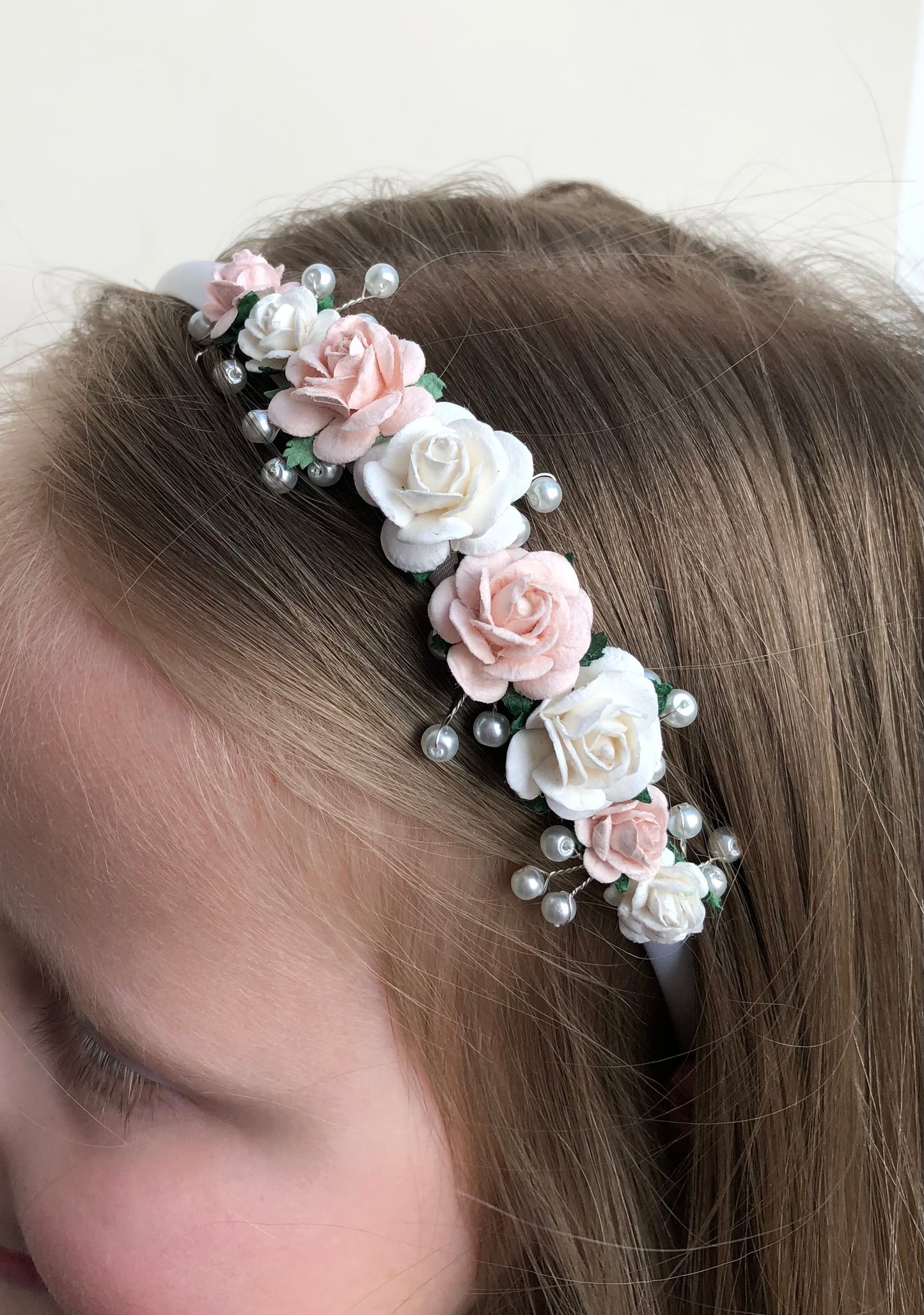 Beaded Flower Girl Headband