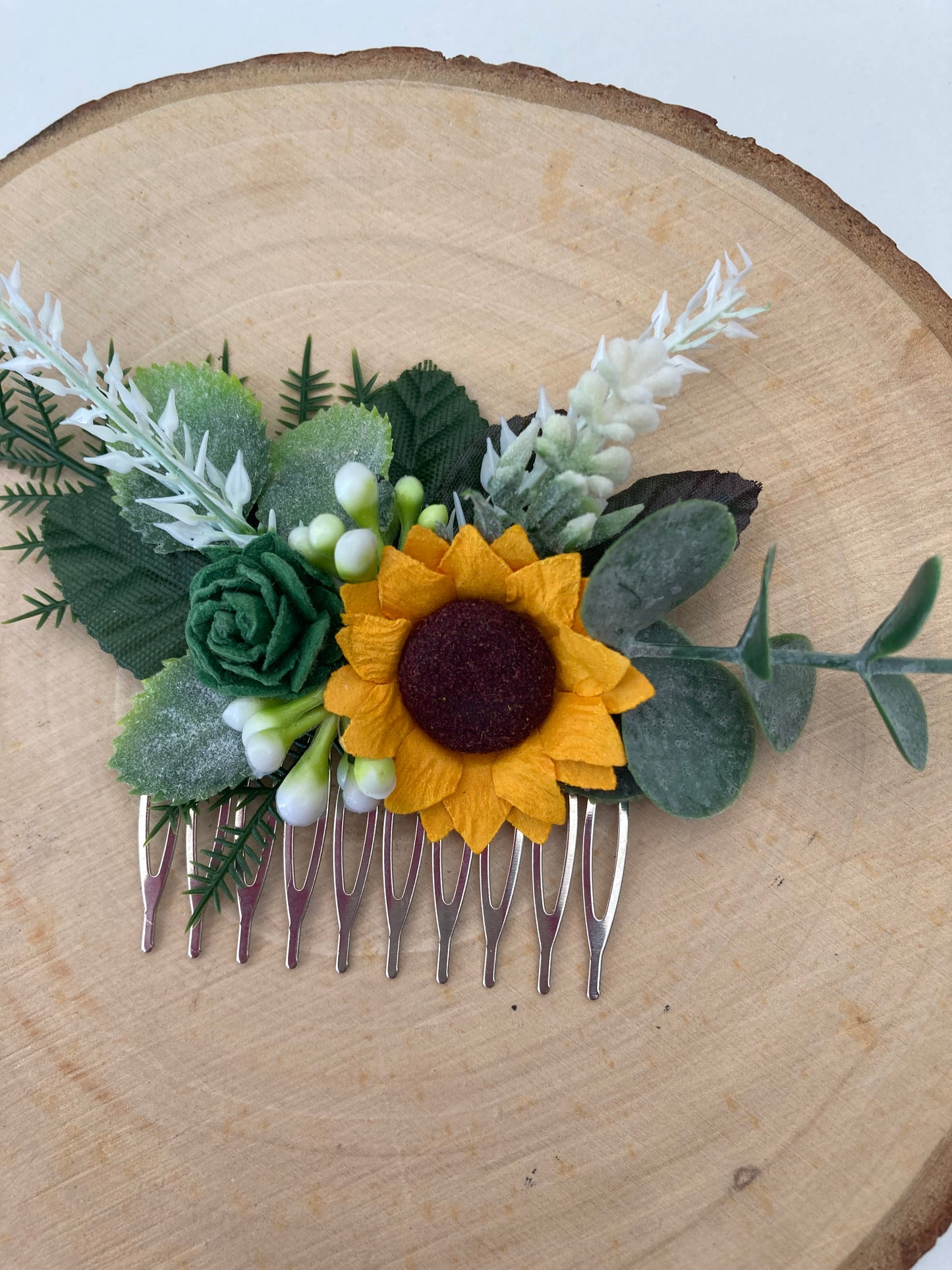 Sunflower Hair Comb