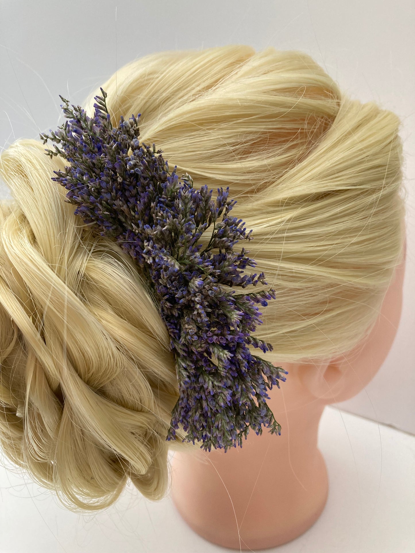 Dried Purple Limonium Flower Hair Comb