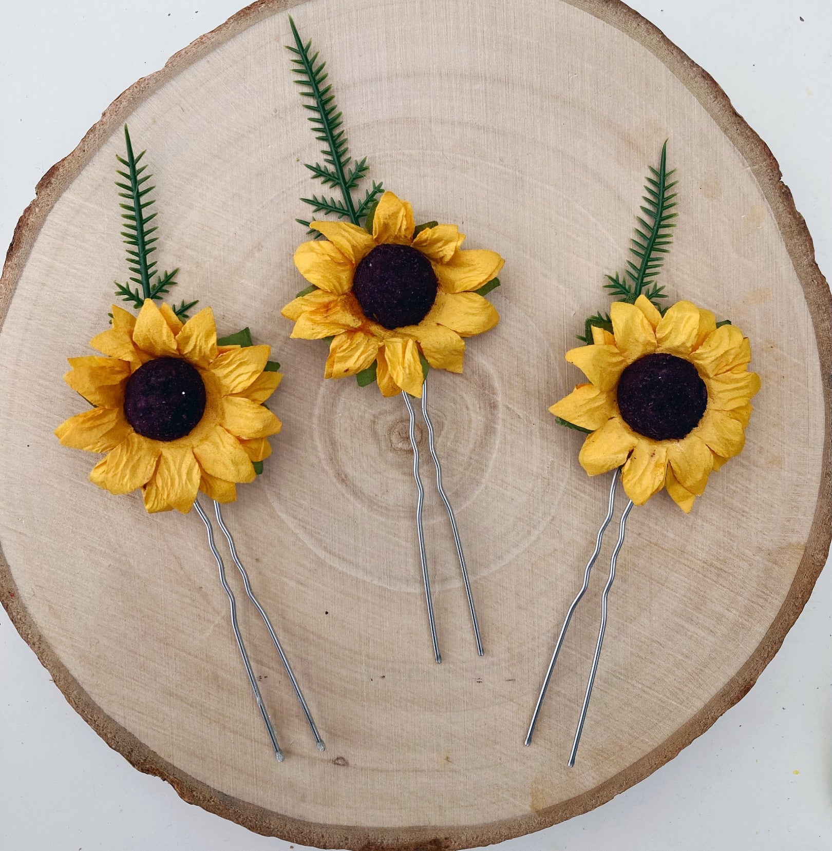 Sunflower hair pins