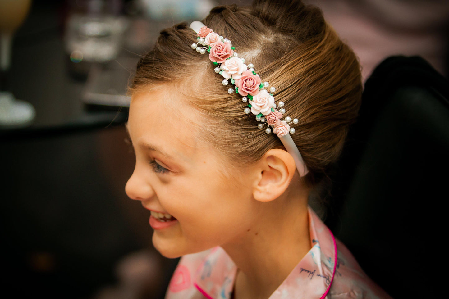 Beaded Flower Girl Headband