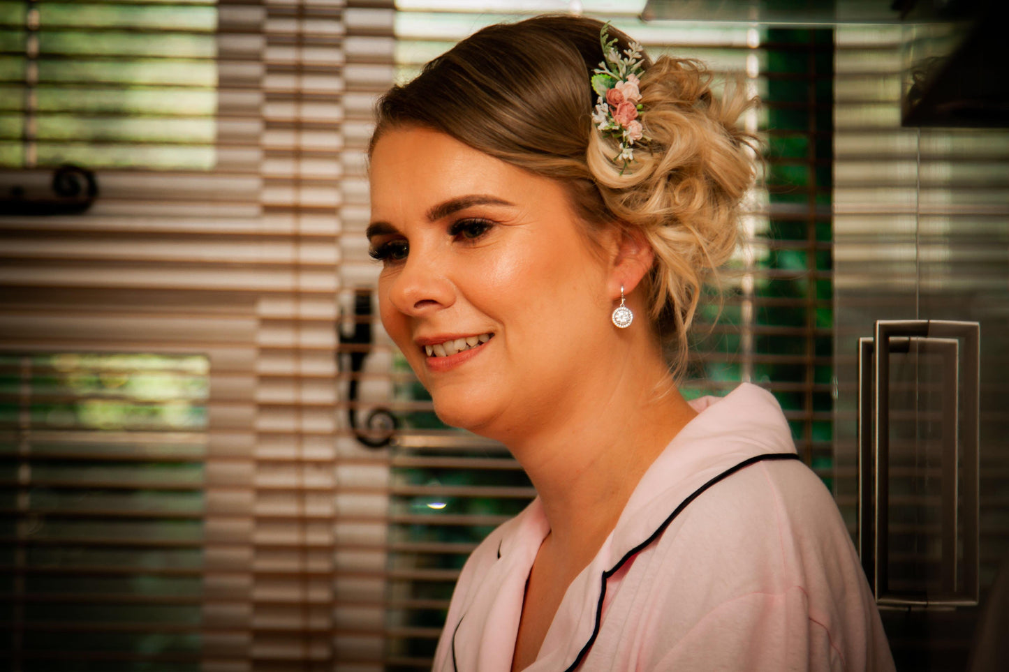 Dusky Pink and Blush Flower Hair Comb