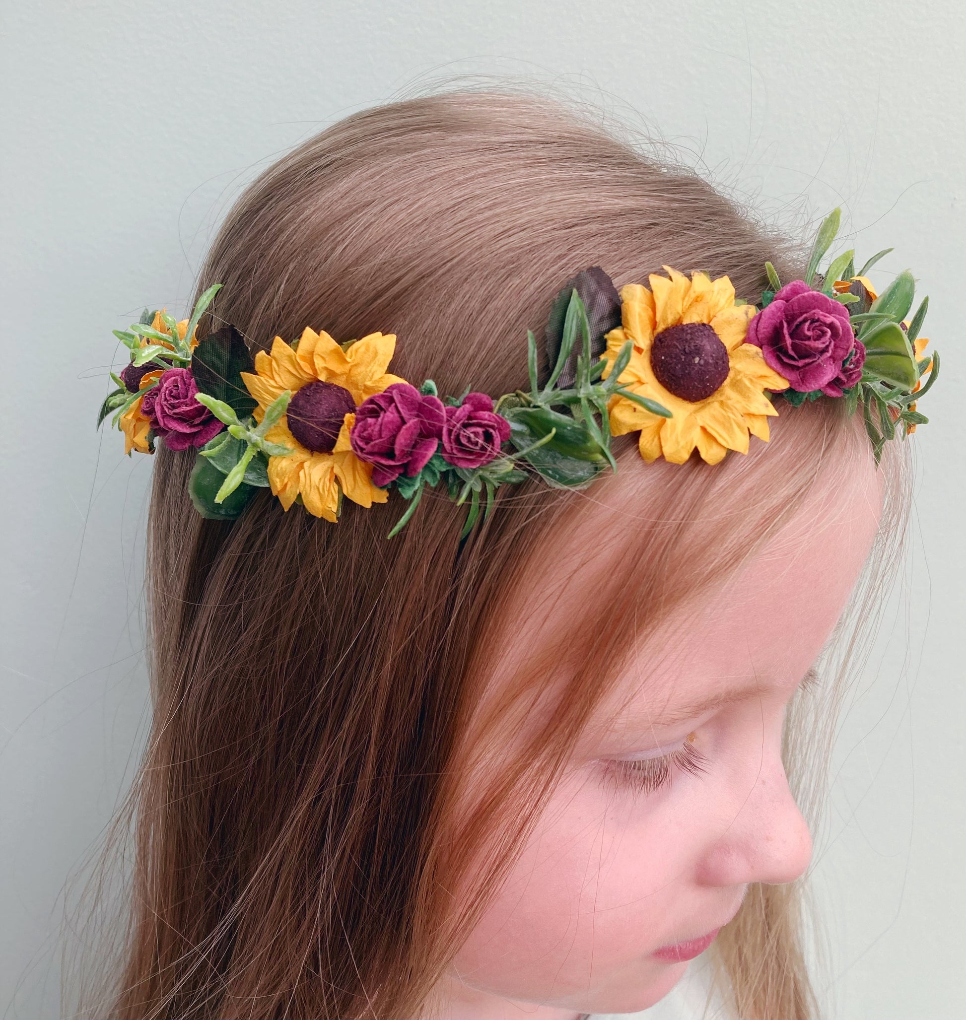 Sunflower wedding crown 
