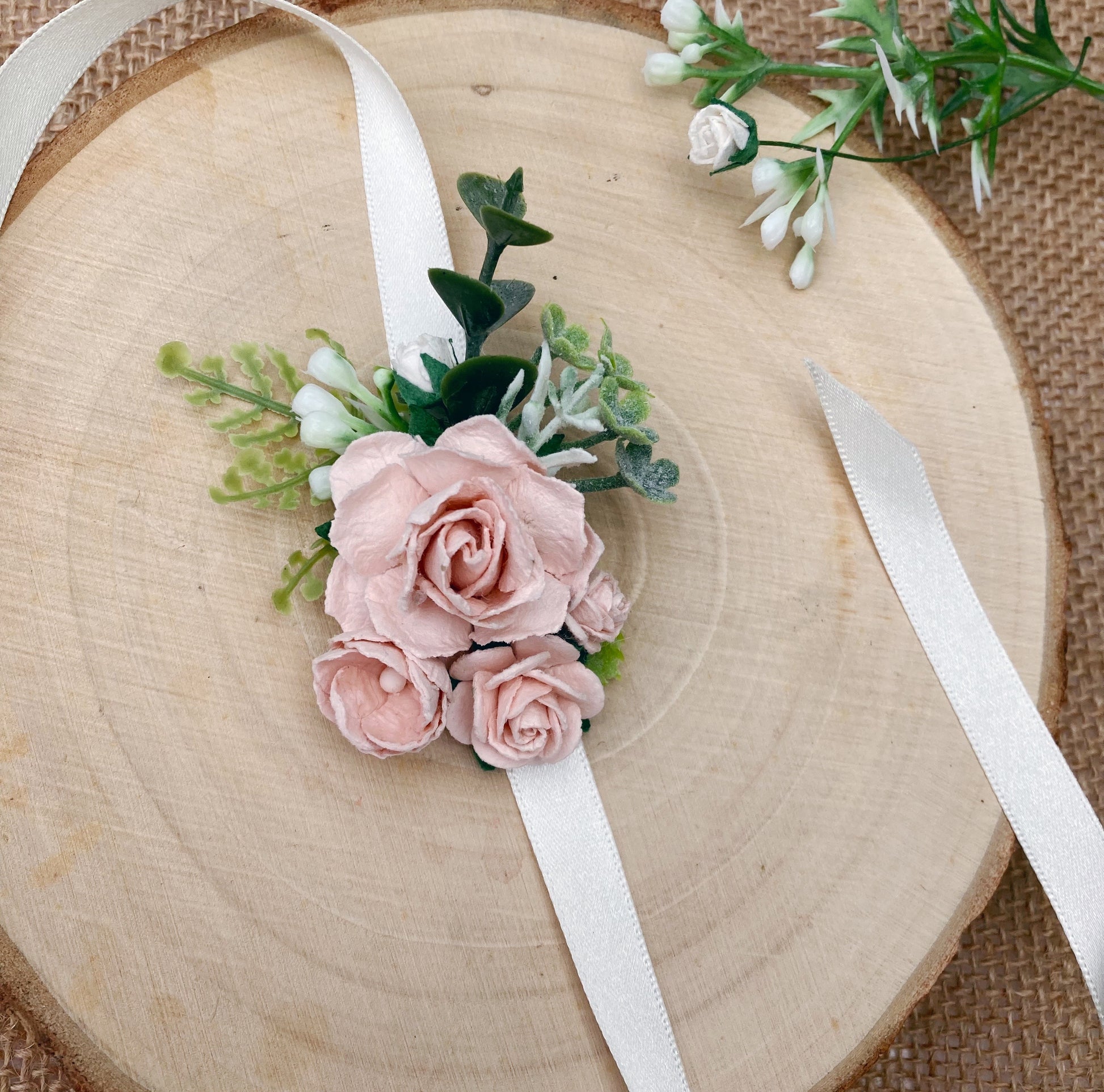 Blush pink Flower wrist corsage 