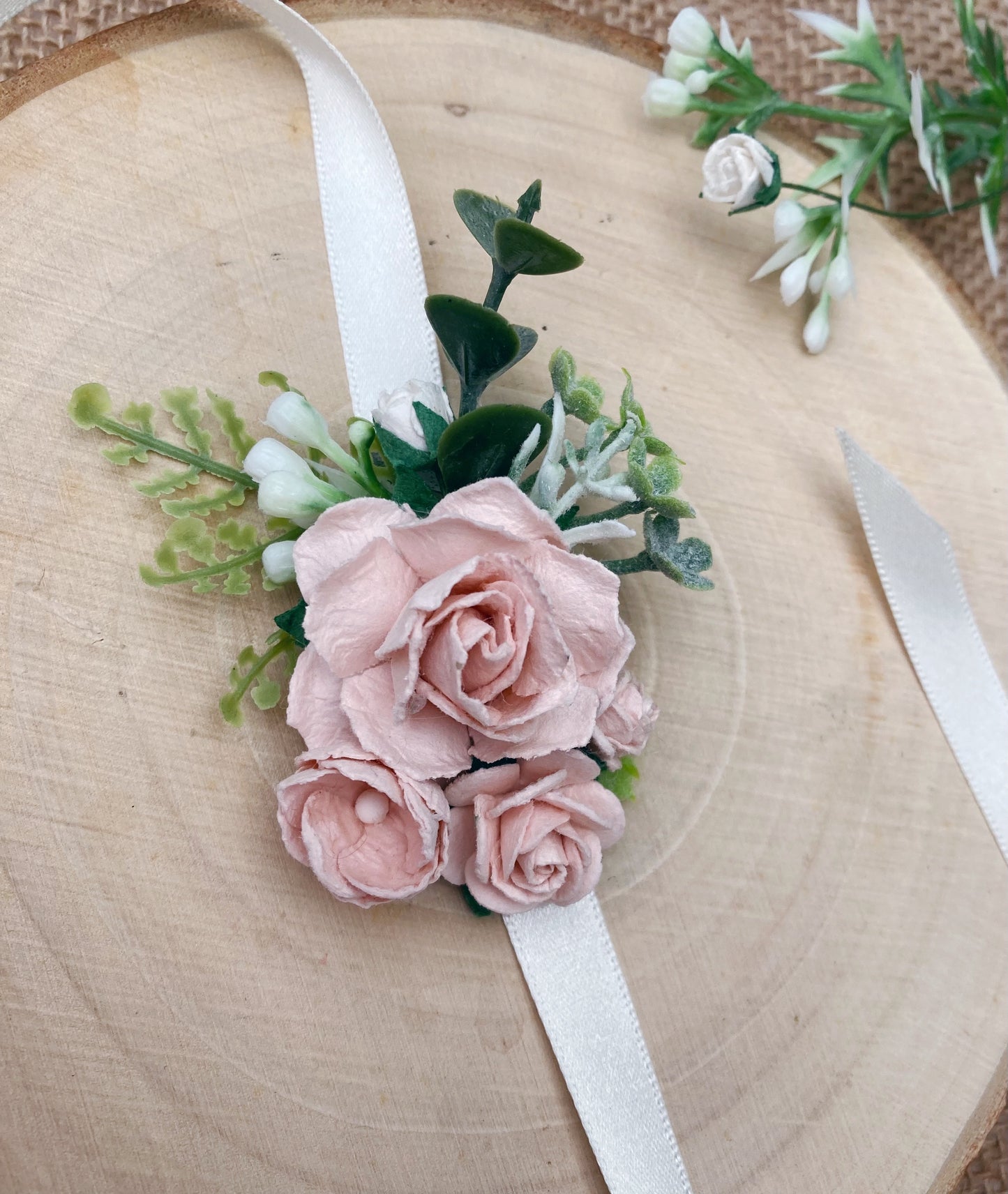 Blush Pink Wedding Prom Flower Wrist Corsage