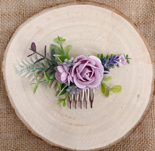 Lilac Flower Hair Comb