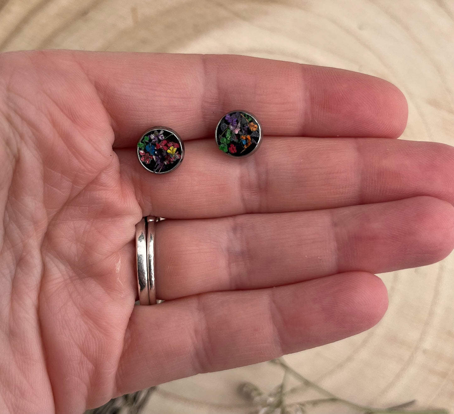 Pressed Flower Studs