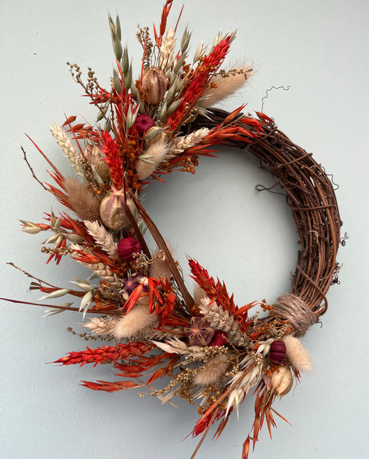 Dried Flower Autumn Wreath