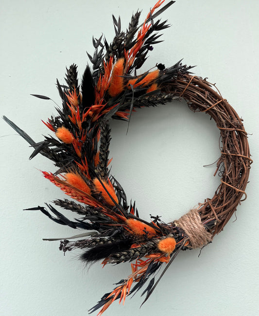 Dried flower Halloween wreath 