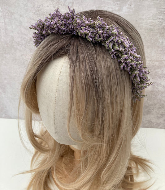 Dried Flower Purple Headband Crown