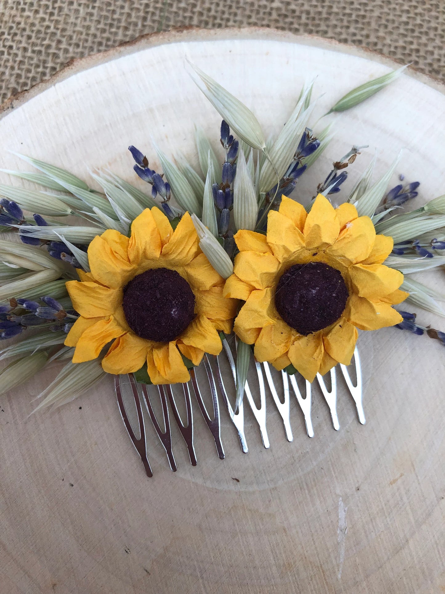 Sunflower & Dried Flowers Hair Comb