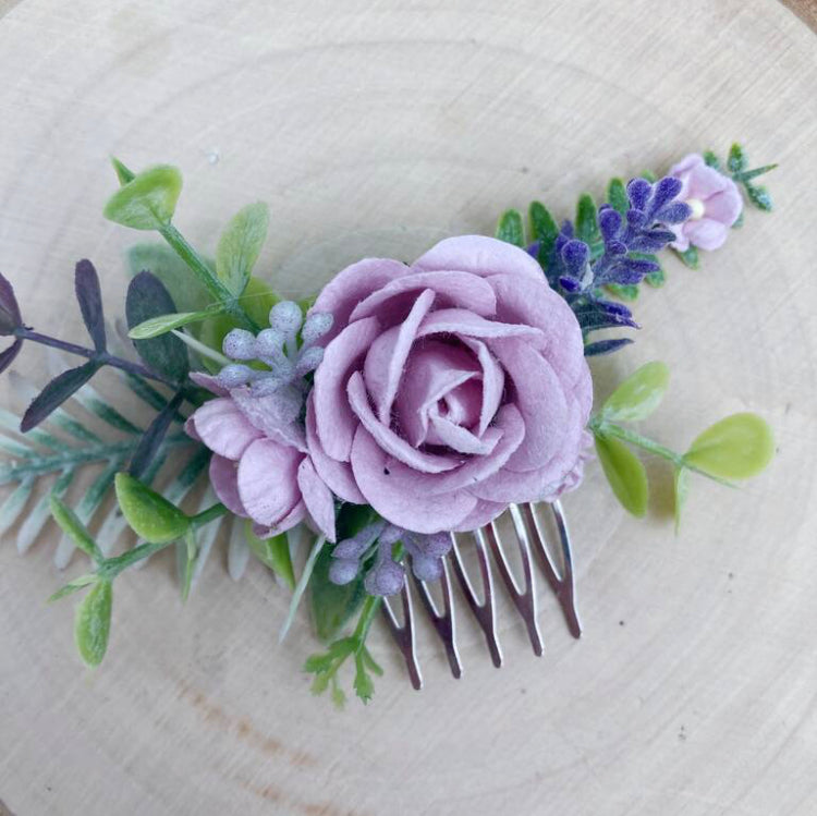Lilac Flower Hair Comb