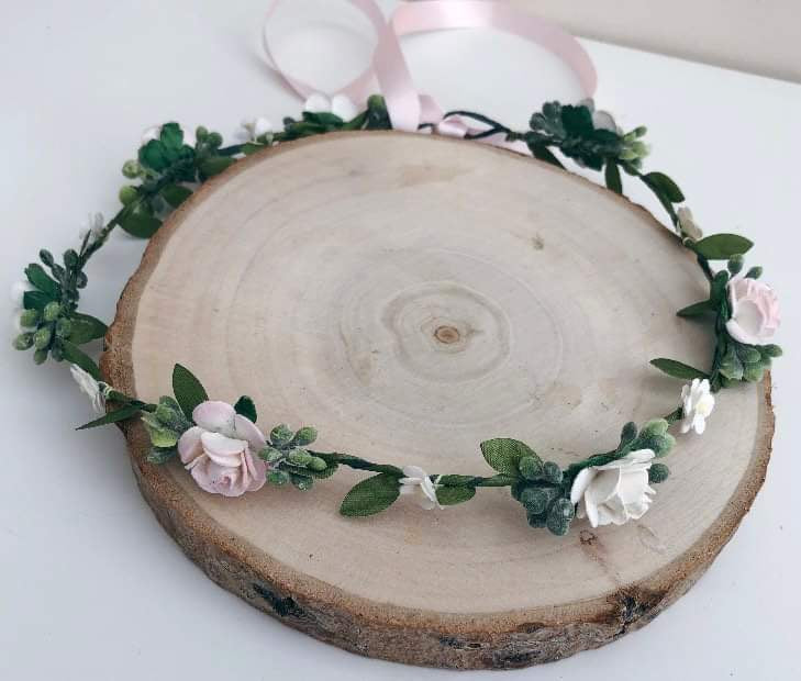 Blush Pink and Ivory Flower Crown