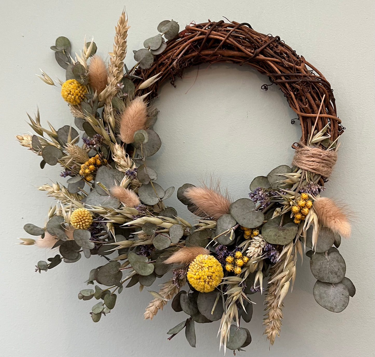 Shades of Spring Dried Flower Wreath