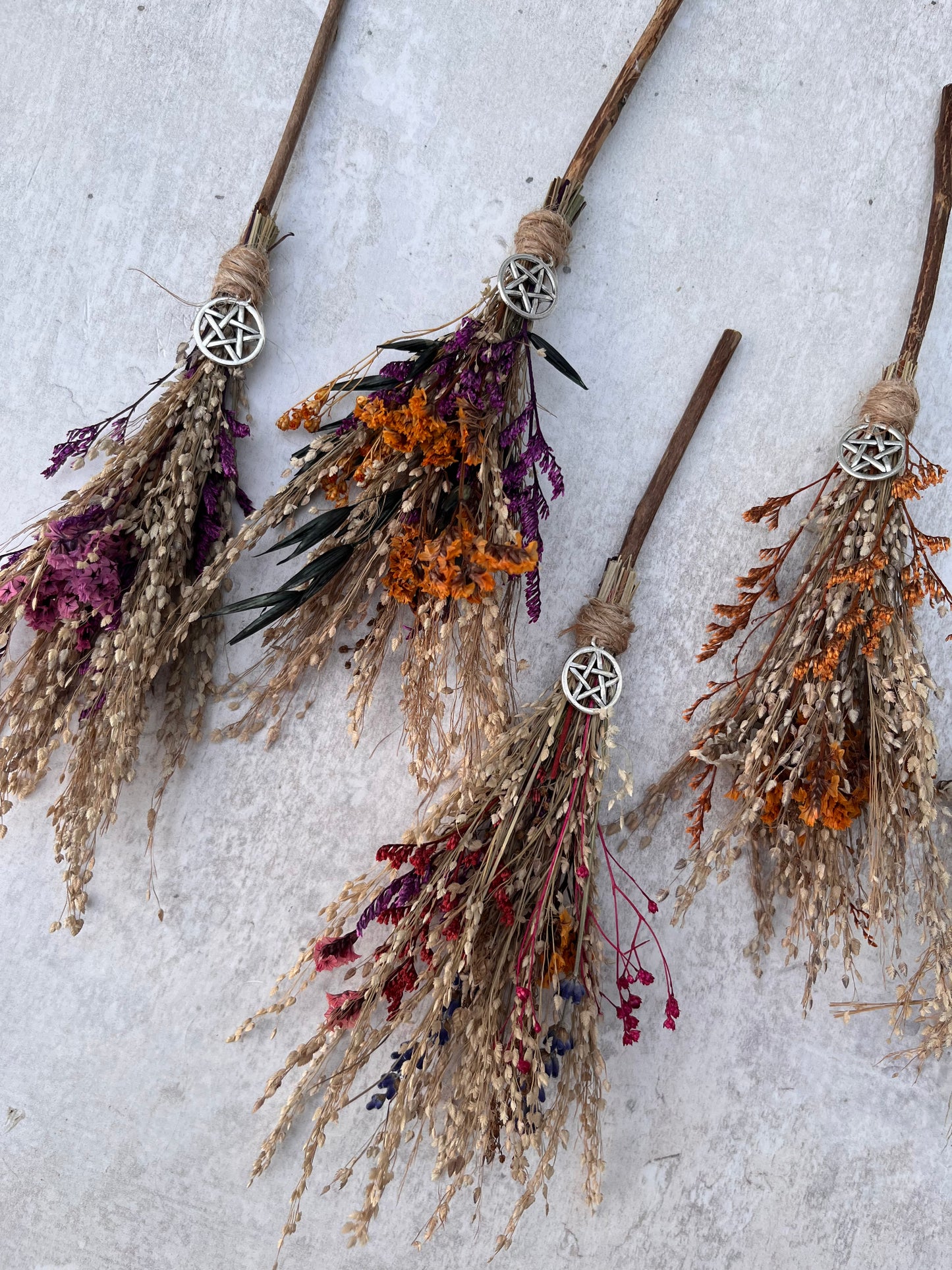 Mini dried flower broomstick