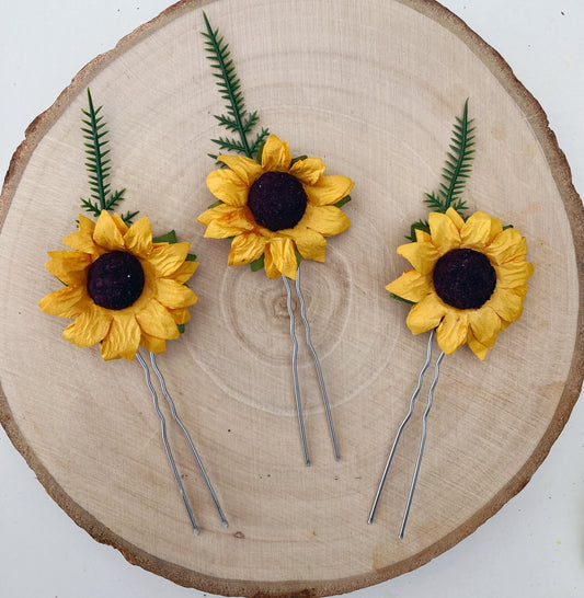 Sunflower hair pins 